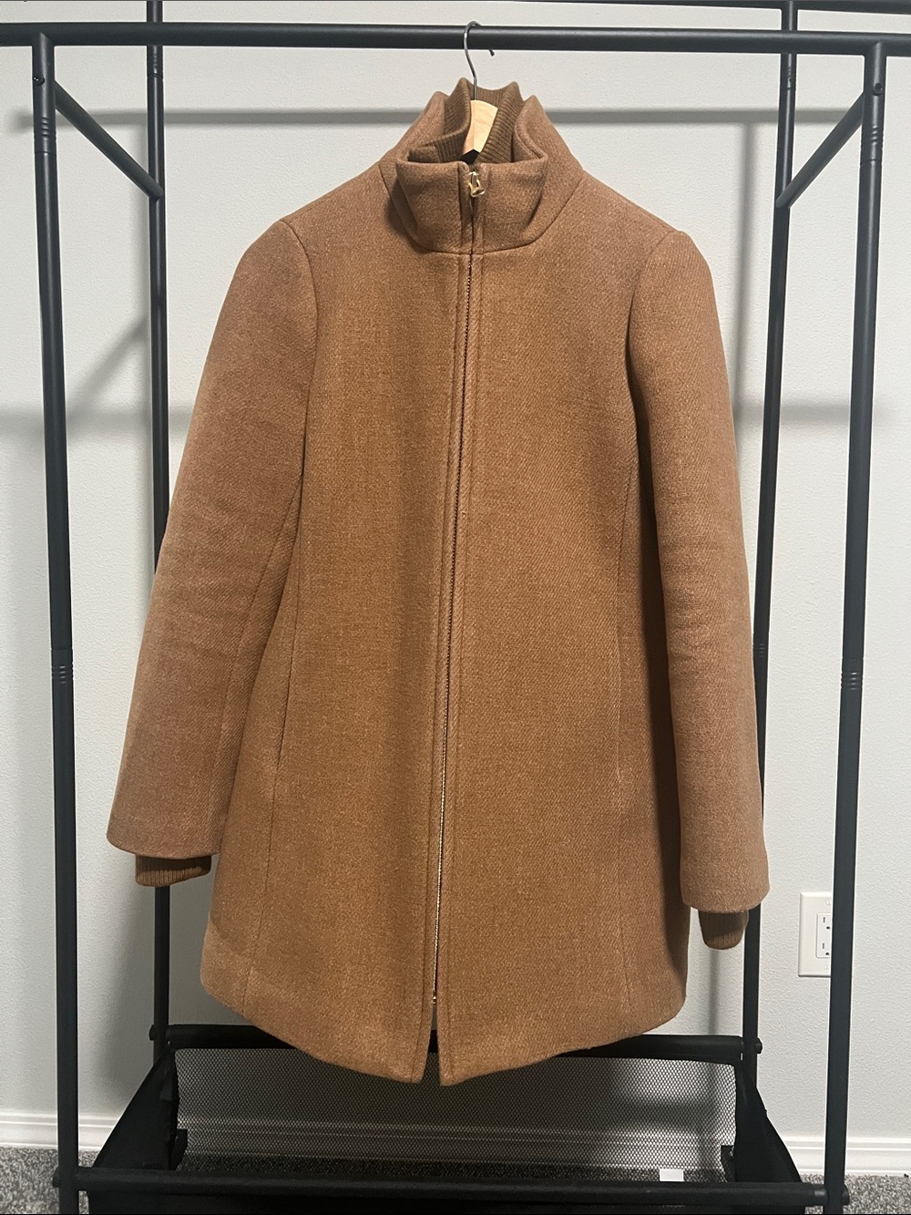 J. Crew Camel Wool Peacoat with Navy Quilted Lining - Picture 4 of 6